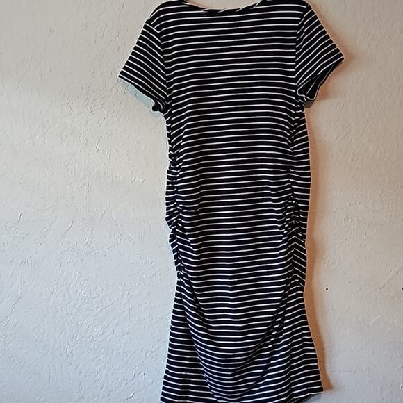 Isabel Maternity Blue Striped Tee Shirt Dress size XL - Picture 2 of 8